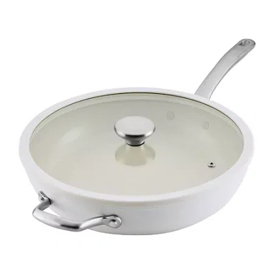 Circulon Halo Ceramic 12" Covered Frypan In White