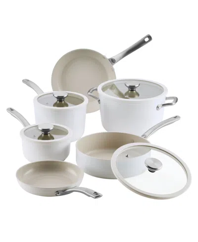 Circulon Laserdefense Ceramic Nonstick 10-pc. Cookware Set In White