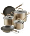 Circulon Premier Professional Hard-anodized Aluminum 10-pc. Cookware Set In Bronze