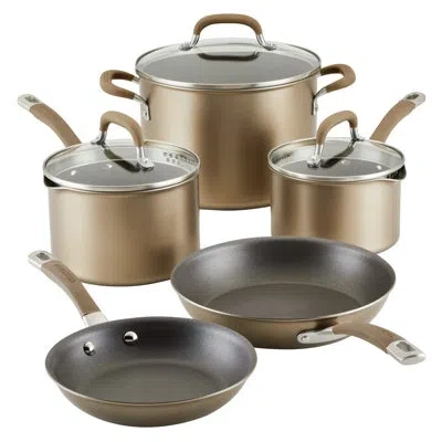 Circulon Premier Professional Hard Anodized Nonstick Cookware Induction Pots And Pans Set, Dishwasher Safe,8  In Brown