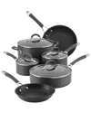 Circulon Hard-anodized Nonstick 10pc Cookware Set In Gray