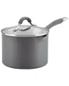 Circulon Radiance Hard-anodized Nonstick Straining Sauce Pan In Gray