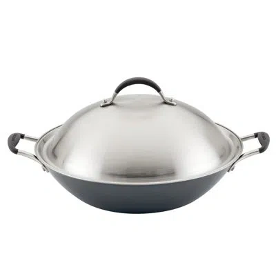 Circulon Scratchdefense With Scratchdefense Nonstick Induction Wok With Lid, 14 Inch, Graphite