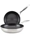 Circulon Stainless Steel 2pc Induction Frying Pan Set In Silver