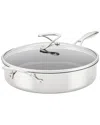 Circulon Steelshield C-series Tri-ply Clad Nonstick Saute Pan With Lid And Helper Handle, 5-quart, Silver In Silver