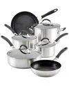 Circulon Stainless Steel Induction Cookware 10pc Set With Steelshield Hybrid  Stainless & Nonstick T In Silver