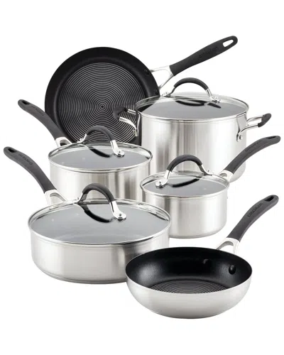 Circulon Stainless Steel Induction Cookware 10pc Set With Steelshield Hybrid  Stainless & Nonstick T In Silver