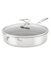 Circulon Steelshield C-series Tri-ply Clad Nonstick Saute Pan With Lid And Helper Handle, 5-quart, Silver In Silver