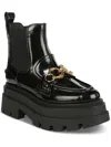 Circus By Sam Edelman Brooks Womens Patent Lugged Sole Chelsea Boots In Black