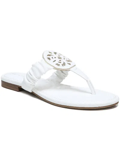 Circus By Sam Edelman Camara Womens Faux Leather Slide On Thong Sandals In White