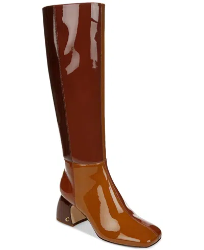 Circus By Sam Edelman Circby Sam Edelman Oaklyn Boots Women's Brown Colorblock Block Heels Htat998 In Animal Print