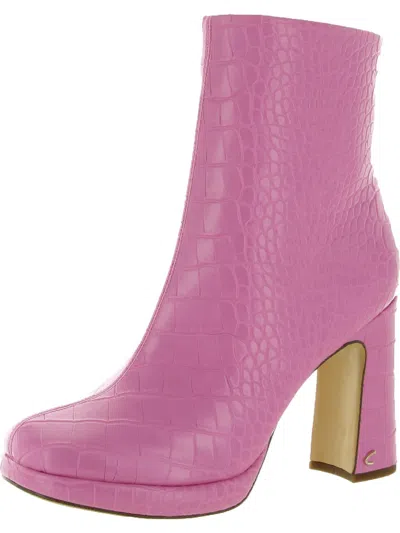 Circus By Sam Edelman Freddie Womens Faux Leather Ankle Booties In Pink