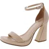 Circus By Sam Edelman Holmes Womens Faux Leather Ankle Strap Heels In Beige
