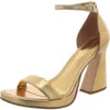 Circus By Sam Edelman Holmes Womens Faux Leather Ankle Strap Heels In Gold