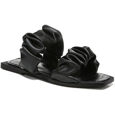 Circus By Sam Edelman Iggy Womens Faux Leather Flat Sandals In Black