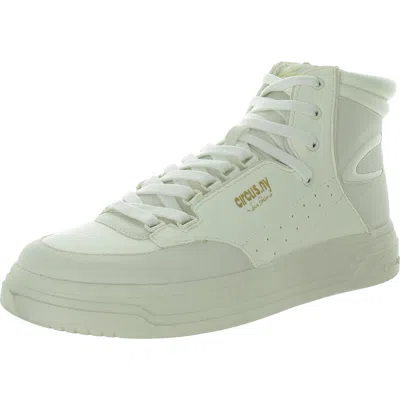 Circus By Sam Edelman Irving Womens Faux Leather Lifestyle High-top Sneakers In White