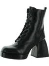 Shop Circus By Sam Edelman Karter Womens Faux Leather Lace-up Ankle Boots In Black