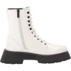 Circus By Sam Edelman Lolita Combat Women's 7 White Ankle Platform Boots Khd345