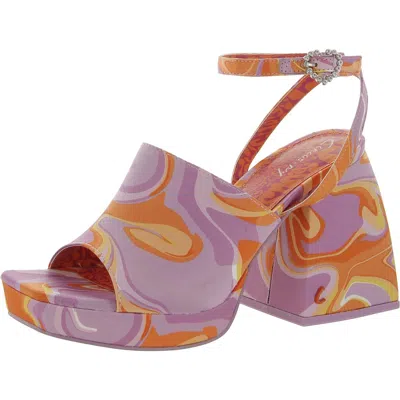 Circus By Sam Edelman Miranda Jewel Womens Printed Ankle Strap Platform Sandals In Multi
