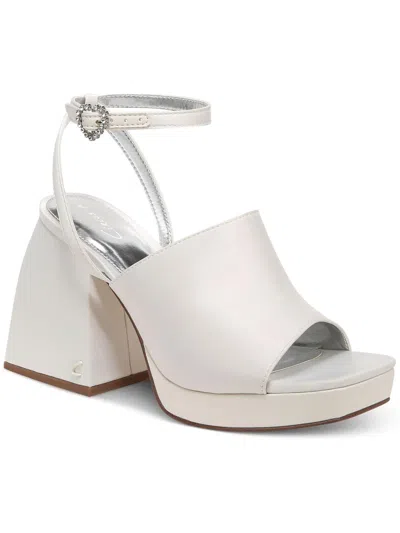 Circus By Sam Edelman Miranda Womens Covered Platform Square Toe Platform Sandals In White