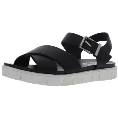 Circus By Sam Edelman Narcissa Womens Faux Leather Ankle Strap Flatform Sandals In Black