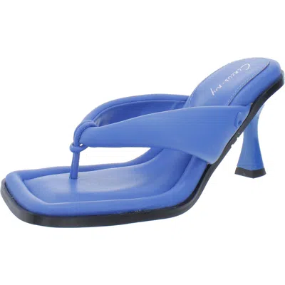 Circus By Sam Edelman Skeet Womens Faux Leather Flip Flop Thong Sandals In Blue