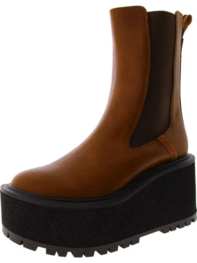 Circus By Sam Edelman Susan Womens Faux Leather Chunky Chelsea Boots In Multi