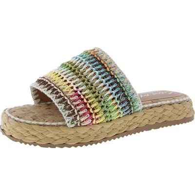 Circus By Sam Edelman Wallis Womens Woven Straw Slide Sandals In Multi