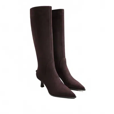 Circus By Sam Edelman Women's Yulia Knee High Boots In Dark Chocolate Suede In Burgundy