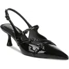 Circus By Sam Edelman Womens Faux Leather Pointed Toe Slingback Heels In Black