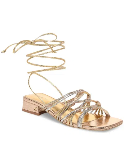 Circus By Sam Edelman Womens Patent Cushioned Footbed Gladiator Sandals In Gold