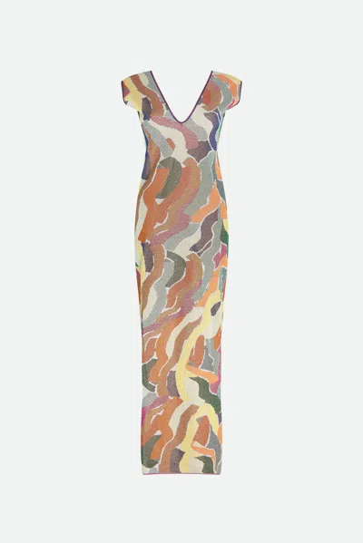 CIRCUS HOTEL CIRCUS HOTEL MULTICOLOR PRINT MIDI DRESS