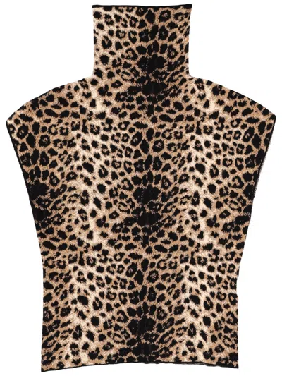 Circus Hotel Animal Print Viscose Blouse In Multicolor