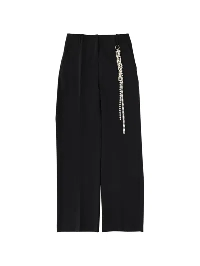 Circus Hotel Beaded Chain Trousers In Black