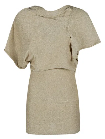 CIRCUS HOTEL BEIGE ASYMMERTICAL MINI DRESS
