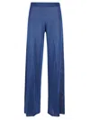 Circus Hotel Wide Leg Viscose Trousers In Blue