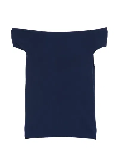 Circus Hotel Boat-neck Top In Blue