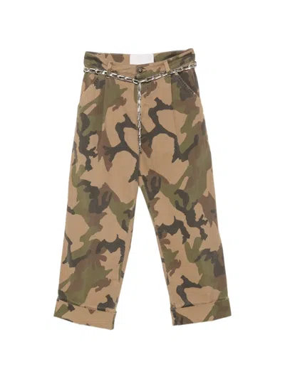 Circus Hotel Camouflage-print Chain-link Jeans In Multi