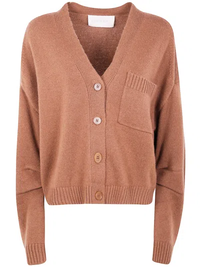 Circus Hotel Patch-pocket Cardigan In Brown