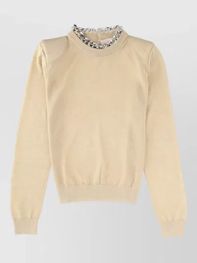 Circus Hotel Chain Detail Top Long Sleeve Design In Metallic