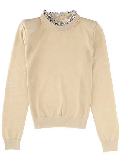 Circus Hotel Chain-detail Viscose Blend Sweater In White
