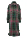 Circus Hotel Checked Wool Coat In Green