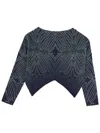 Circus Hotel Mesh Top Geometric Pattern Asymmetric Hem In Multi