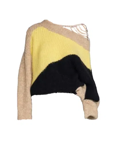 Circus Hotel Colour-block Crystal-embellished Sweater In Multi