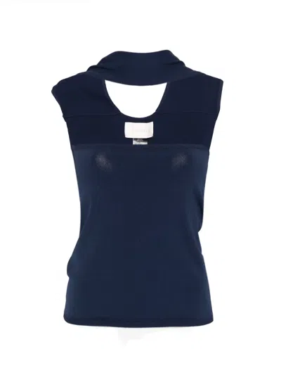 Circus Hotel Cut-out Top In Blue