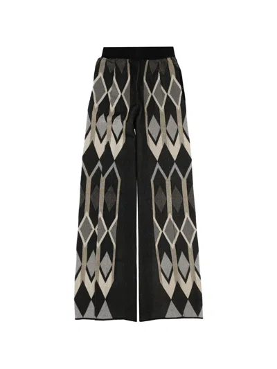 Circus Hotel Diamond Geometric Trousers In Black