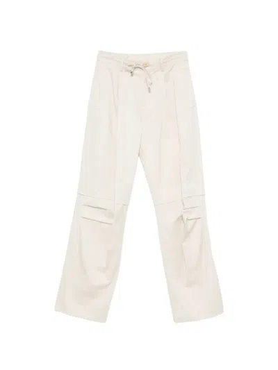 Circus Hotel Drawstring-waist Pleated Trousers In Neutral