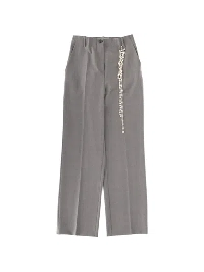 Circus Hotel Embellished-detail Trousers In Gray