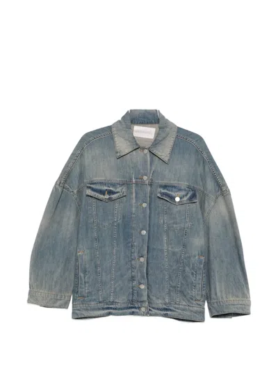 Circus Hotel Faded-effect Denim Jacket In Blue