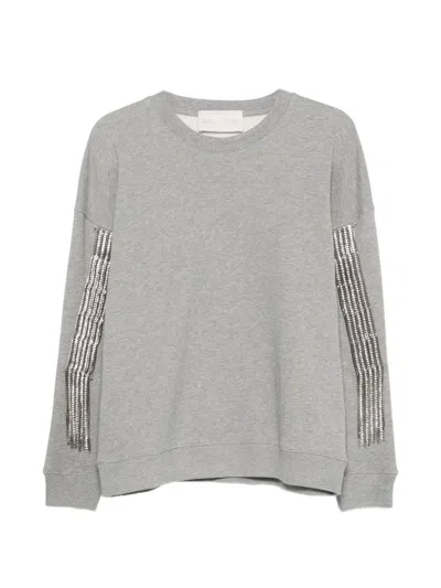 Circus Hotel Fringe-embellished Sweater In Gray